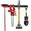 Costway Garage Tool Storage Rack Powder-coated Garden Tool Hanger w/ 4 Double Layer Hooks