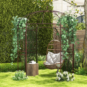 Costway Garden Arch Birdcage Shape Decoration Trellis Stand Climbing Plants Metal Arbour