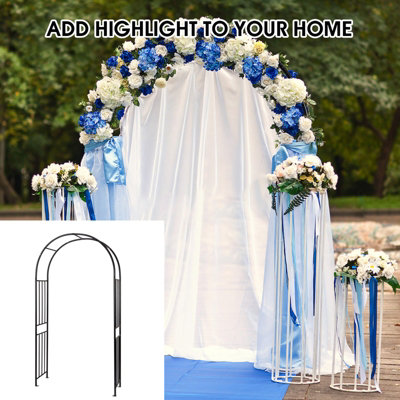 Costway Garden Arch Metal Frame Decoration Trellis Stand Vines Climbing Plants Archway