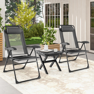 Costway Garden Folding Camping Chairs Set of 2 Portable Outdoor ...