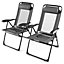 Costway Garden Folding Camping Chairs Set of 2 Portable Outdoor Recliner w/ 7-Level Backrest