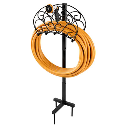 Costway Garden Hose Holder Freestanding Water Hose Stand Detachable Metal Hose Holder