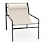 Costway Garden Patio Modern Sling Lounge Accent Chair Metal Frame Leisure Chair w/ Removable Headrest Pillow