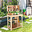 Costway Garden Potting Table Outdoor Potting Bench Wooden Workstation