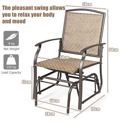 Costway Garden Relaxation Chair Outdoor Rocking Chair
