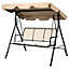 Costway Garden Swing Chair 3 Seat Hammock Patio Sunshade W/ Adjustable Canopy