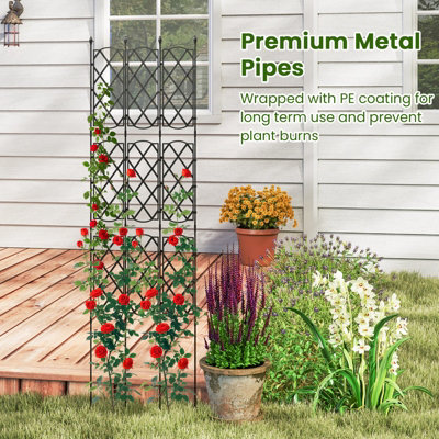 COSTWAY Garden Trellis Outdoor Plant Support Frame w/ Adjustable Shapes ...