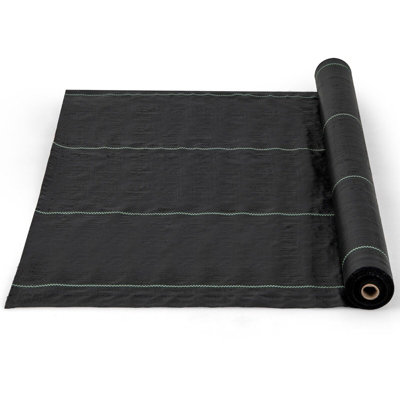 Costway Garden Weed Barrier Fabric 50M x 1M PP Weed Control Fabric w/Guide Line