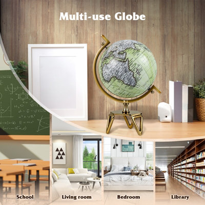 Costway Geographic 10 Inch World Globe Educational Interactive Rotating Desktop Globe - 6