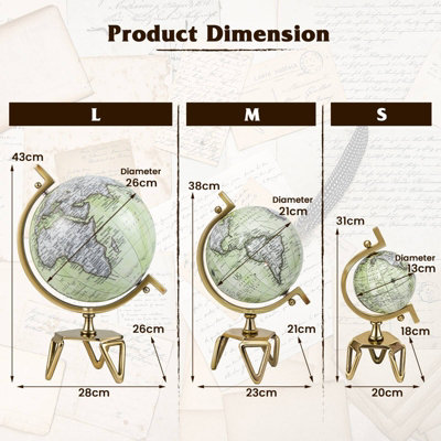 Costway Geographic 5 Inch World Globe Educational Interactive Rotating Desktop Globe