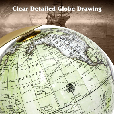 Costway Geographic 5 Inch World Globe Educational Interactive Rotating Desktop Globe - 3