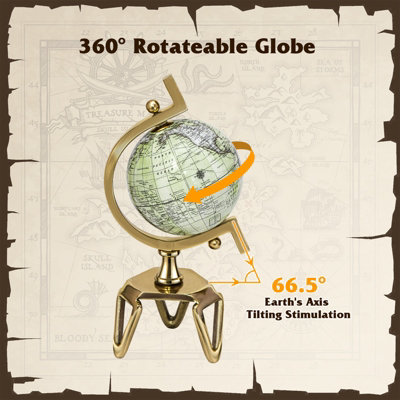 Costway Geographic 5 Inch World Globe Educational Interactive Rotating Desktop Globe - 4