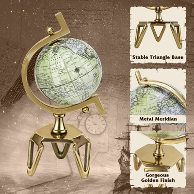 Costway Geographic 5 Inch World Globe Educational Interactive Rotating Desktop Globe - 5
