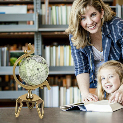 Costway Geographic 5 Inch World Globe Educational Interactive Rotating Desktop Globe - 7