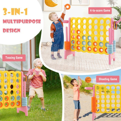 Costway Giant 4-in-a-Row Game 4-to-Score Game Set Family Birthday Parties Xmas Party Toy