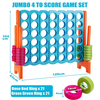 Costway Giant 4 in A Row Jumbo 4-to-Score Giant Game Set for kids and Adults