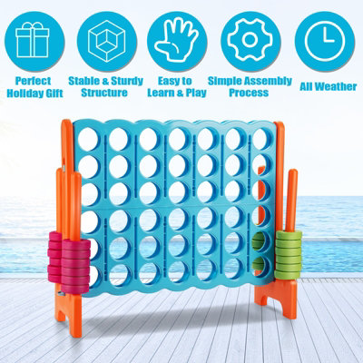 Costway Giant 4 in A Row Jumbo 4-to-Score Giant Game Set for kids and Adults