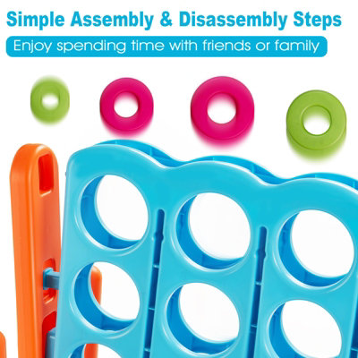 Costway Giant 4 in A Row Jumbo 4-to-Score Giant Game Set for kids and Adults