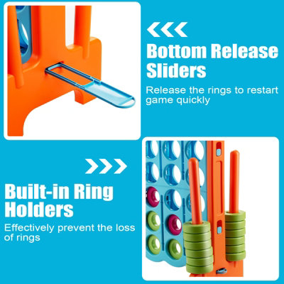Costway Giant 4 in A Row Jumbo 4-to-Score Giant Game Set for kids and Adults