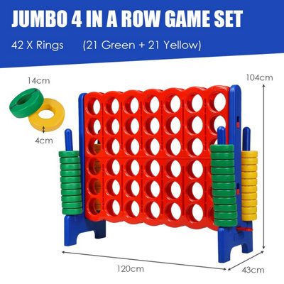 COSTWAY Giant 4 in A Row Jumbo 4-to-Score Giant Game Set kids and ...