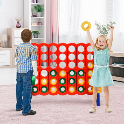 COSTWAY Giant 4 in A Row Jumbo 4-to-Score Giant Game Set kids and ...