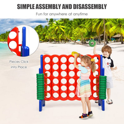 COSTWAY Giant 4 in A Row Jumbo 4-to-Score Giant Game Set kids and ...