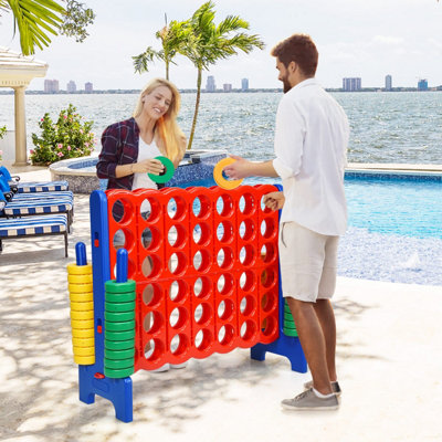 COSTWAY Giant 4 in A Row Jumbo 4-to-Score Giant Game Set kids and ...