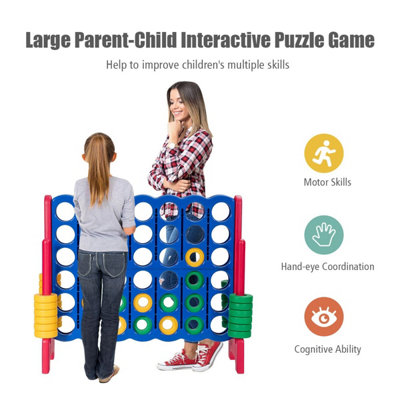 COSTWAY Giant 4 in A Row Jumbo 4-to-Score Giant Game Set kids and ...