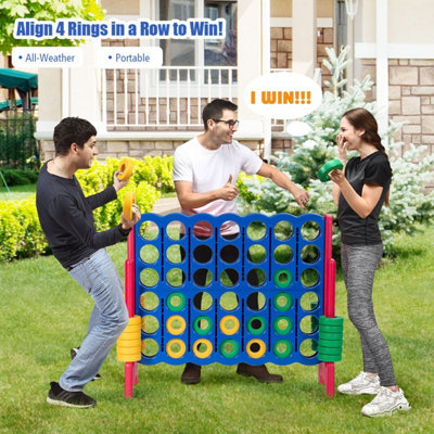 COSTWAY Giant 4 in A Row Jumbo 4-to-Score Giant Game Set kids and ...