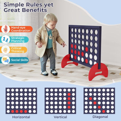 Costway Giant 4-to-Score Game Set Freestanding 4-in-A-Row Game Set w/ Carrying Bag