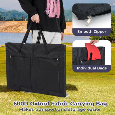 Costway Giant 4-to-Score Game Set Freestanding 4-in-A-Row Game Set w/ Carrying Bag