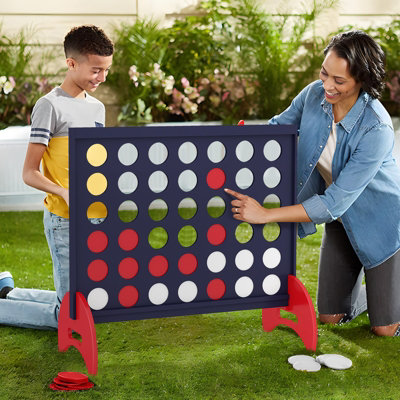 Costway Giant 4-to-Score Game Set Freestanding 4-in-A-Row Game Set w/ Carrying Bag