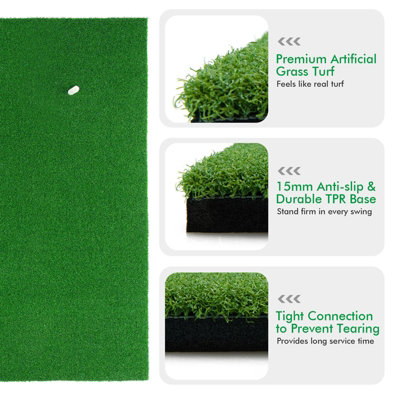 Costway Golf Hitting Mat Standard Real Feel Golf Practice Mat w ...