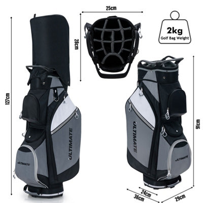 Costway Golf Stand Bag Lightweight Portable Golf Cart Bag 14 Way Top Divider Waterproof