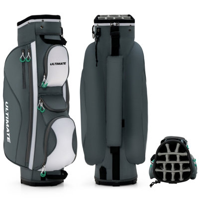 Costway Golf Stand Bag Lightweight Portable Golf Cart Bag W/ 14 Way Top Divider Waterproof