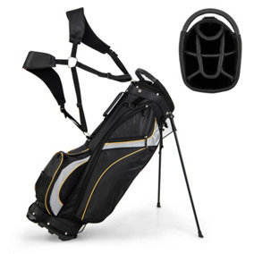 Costway Golf Stand Bag Portable Golf Carry Bag 8-way Divider w/ Double Shoulder Straps