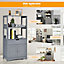 Costway Grey Freestanding Bathroom Storage Cabinet w/ 1 Drawer & 2 Doors