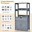 Costway Grey Freestanding Bathroom Storage Cabinet w/ 1 Drawer & 2 Doors