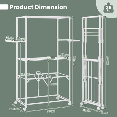 Costway H-shaped Clothes Drying Rack Collapsible Hanging Dryer Stand w ...