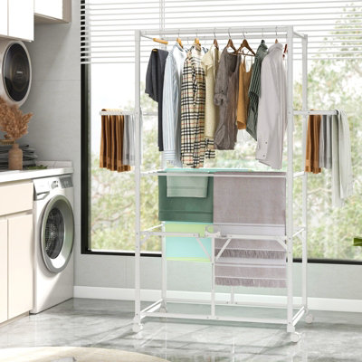 Costway H-shaped Clothes Drying Rack Collapsible Hanging Dryer Stand w ...