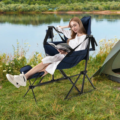 Costway Hammock Camping Chair Folding Camping Swinging Chair w