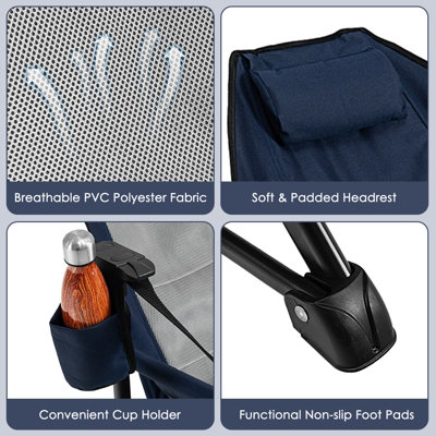 Costway Hammock Camping Chair Folding Camping Swinging Chair w/ Retractable Footrest - 6