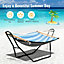 Costway Hammock Sun Lounger Bed Stand Outdoor Patio Swing Steel Frame Hanging Hooks