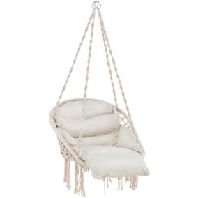 Costway Hanging Chair Hand-Woven Rope Swing Chair Bohemian Style Hammock Chair