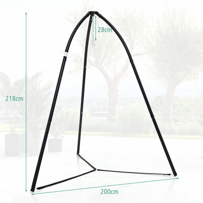 Costway Hanging Chair Stand Heavy Duty Metal Swing Tripod Chair Stand w/ Hanging Chain