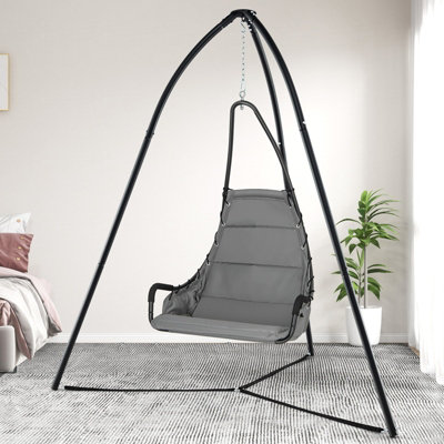 Costway Hanging Chair Stand Heavy Duty Metal Swing Tripod Chair Stand w/ Hanging Chain - 3