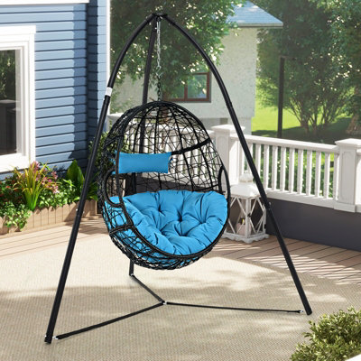 Costway Hanging Chair Stand Heavy Duty Metal Swing Tripod Chair Stand w/ Hanging Chain - 4