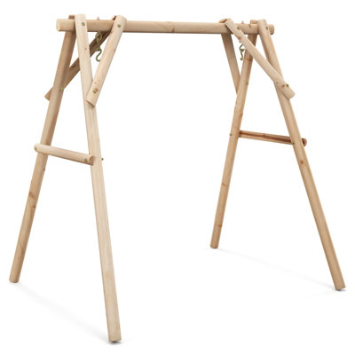 Costway Heavy Duty Wooden Swing Frame Large A Frame Swing Stand w Reinforced Bars