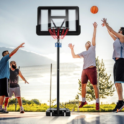 Costway Height Adjustable Basketball Hoop System Wheels & Fillable Base Basketball Goal - 3