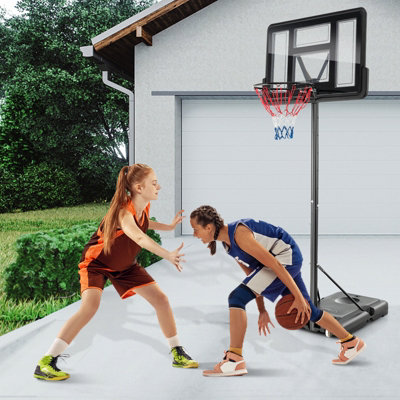 Costway Height Adjustable Basketball Hoop System Wheels & Fillable Base Basketball Goal - 5